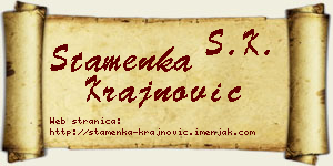 Stamenka Krajnović vizit kartica